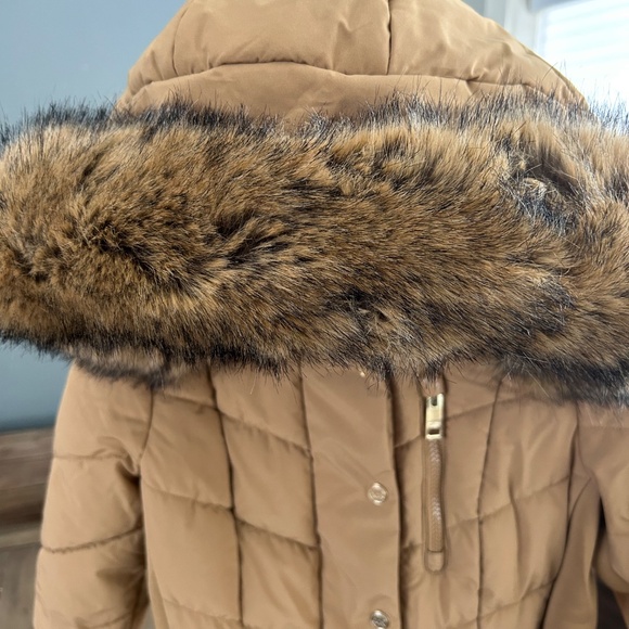 Women's Faux-Fur-Trim Hooded Puffer Coat S/P - Picture 4 of 9